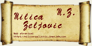 Milica Zeljović vizit kartica